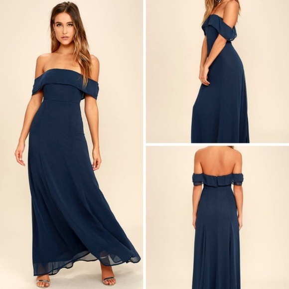 Lulus Dresses & Skirts - Lulu's Perfectly Poised Blue Maxi Dress NWT